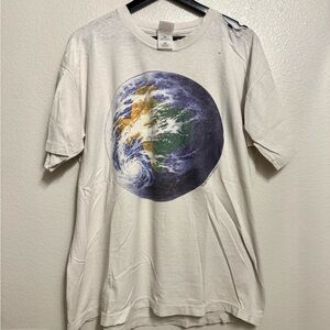 90s Texas Monthly Magazine White Men’s Earth Graphic Art Tee XL 23x27